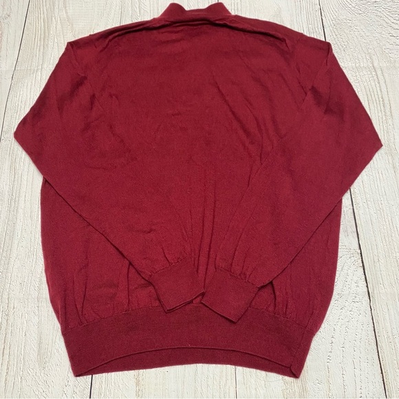 Peter Millar 1/4 Zip-Up Sweater Red merino wool long sleeve XL - Picture 5 of 9